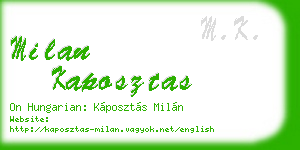 milan kaposztas business card